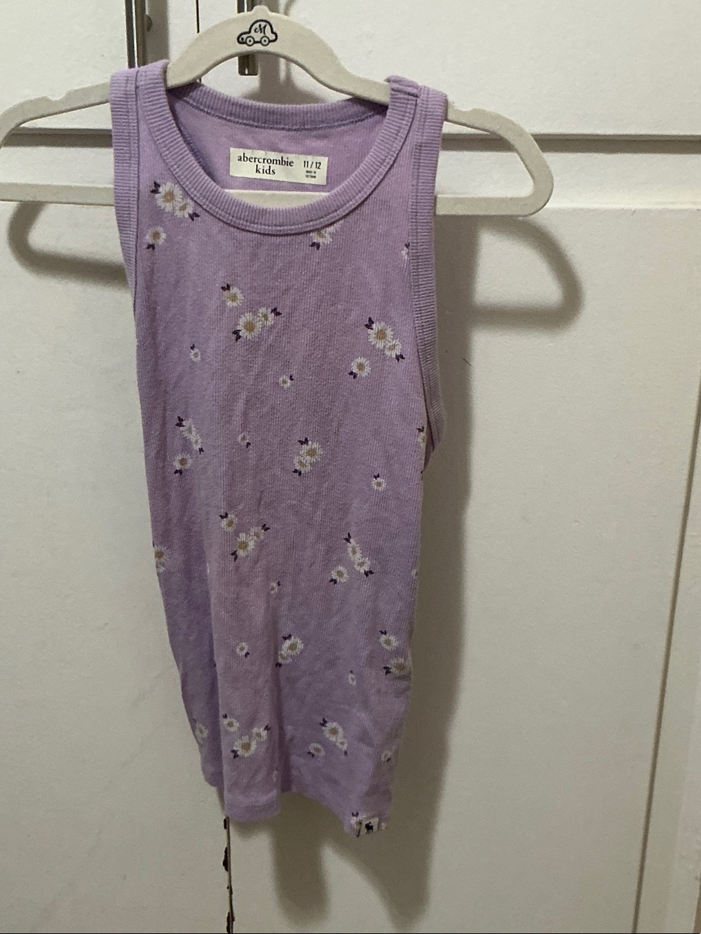 abercrombie kids Lavender Floral Ribbed Tank